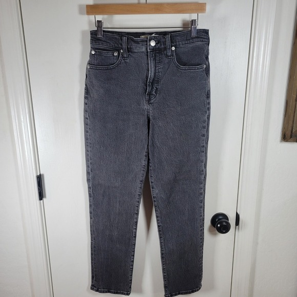 Madewell The Perfect Vintage Distressed Black Wash High Rise Jeans Size 26 - Picture 1 of 10